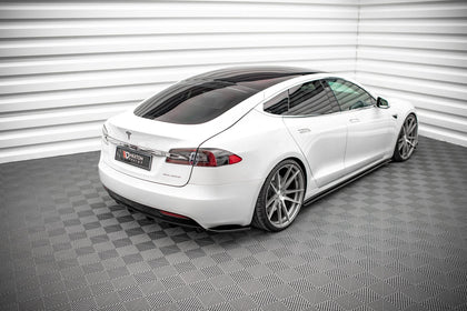 Maxton Side Skirts Diffusers Tesla Model S Facelift - Gloss Black