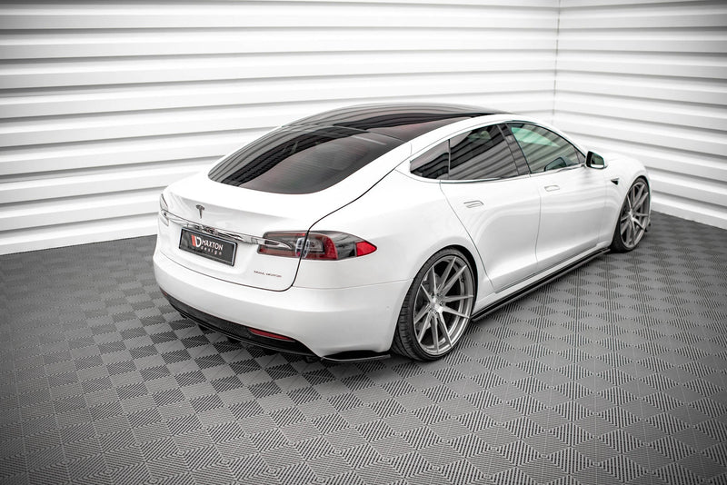 Maxton Side Skirts Diffusers Tesla Model S Facelift - Gloss Black