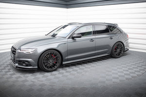 Maxton Side Skirts Diffusers Audi A6 C7 S-Line/ S6 C7 Facelift - Gloss Black