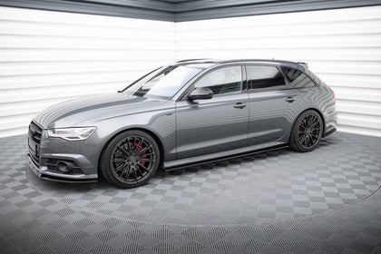 Maxton Side Skirts Diffusers Audi A6 C7 S-Line/ S6 C7 Facelift - Gloss Black