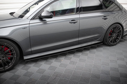 Maxton Side Skirts Diffusers Audi A6 C7 S-Line/ S6 C7 Facelift - Gloss Black