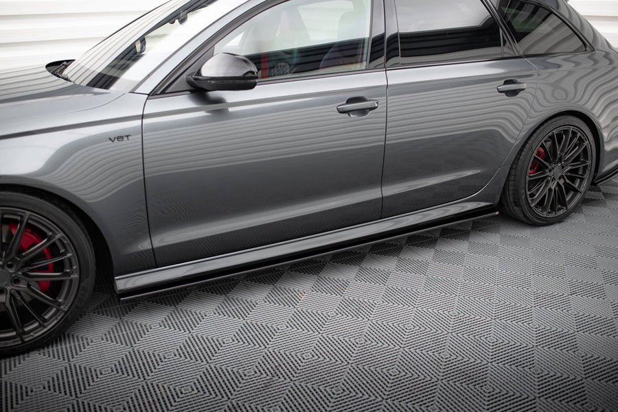 Maxton Side Skirts Diffusers Audi A6 C7 S-Line/ S6 C7 Facelift - Gloss Black
