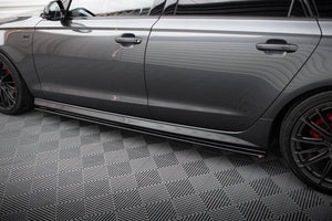 Maxton Side Skirts Diffusers Audi A6 C7 S-Line/ S6 C7 Facelift - Gloss Black