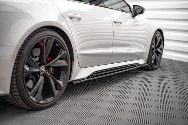 Maxton Side Skirts Diffusers V.1 Audi RS6 C8 / RS7 C8 - Gloss Black