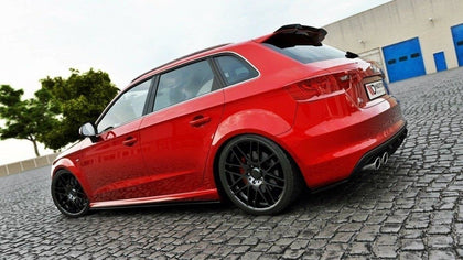Maxton Side Skirts Diffusers Audi S3 / A3 S-Line 8V / 8V Fl Sportback  - Gloss Black
