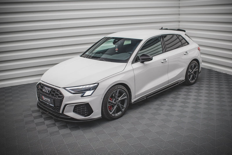 Maxton sideskørter til Audi S3 / A3 S-Line Sportback / Sedan 8Y / 8Y Facelift – blank sort – billede 2 af 6