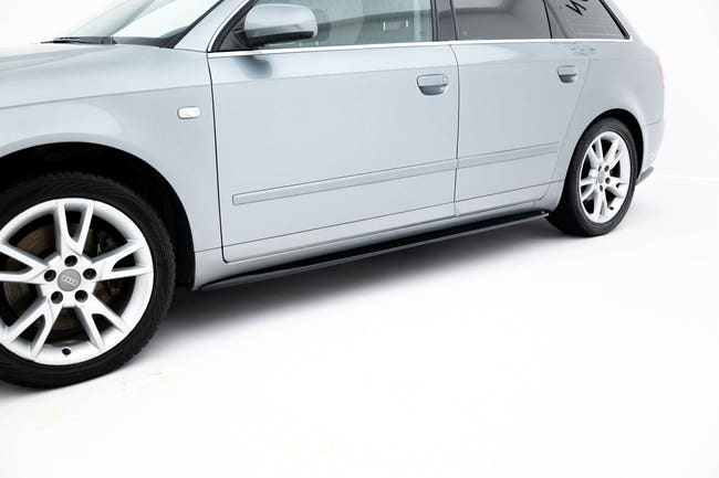Maxton Side Skirts Diffusers Audi S4 / A4 / A4 S-Line B6 / B7  - Gloss Black