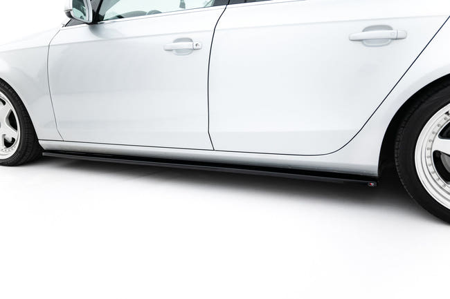 Maxton Side Skirts Diffusers Audi S4 / A4 / A4 S-Line B8 / B8 Fl - Gloss Black