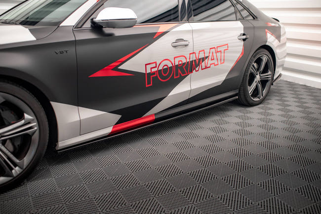 Maxton Side Skirts Diffusers V.1 Audi S8 D4 - Gloss Black