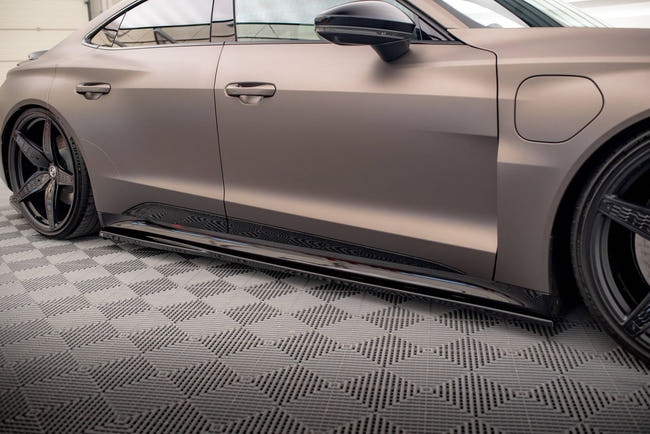 Maxton Side Skirts Diffusers V.1 Audi E-Tron Gt / RS Gt Mk1 - Gloss Black