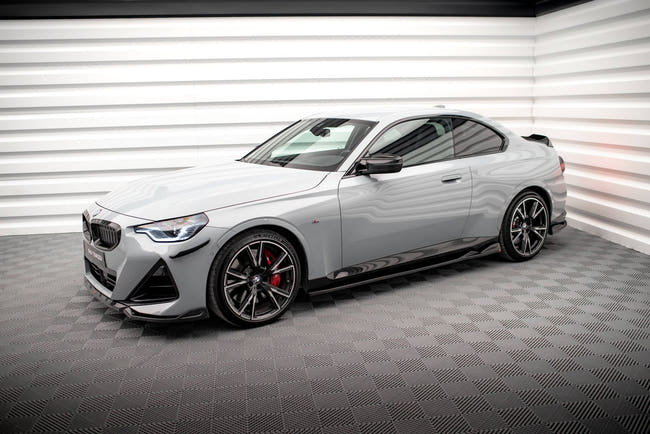 Maxton Side Skirts Diffusers V.1 BMW 2 Coupe M-Pack / M240I G42 - Gloss Black