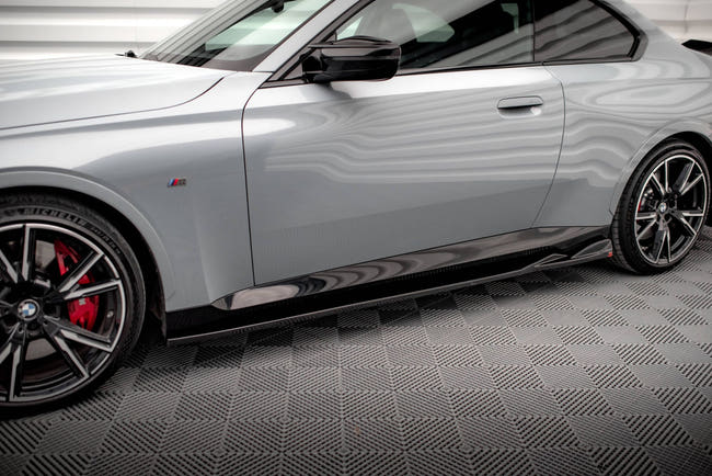 Maxton Side Skirts Diffusers V.1 BMW 2 Coupe M-Pack / M240I G42 - Gloss Black