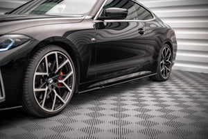 Maxton sideskørter til BMW 4 M-Pack / M440i G22 / G23 / G22 Facelift / G23 Facelift – blank sort – billede 1 af 4