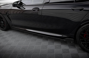 Maxton Side Skirts Diffusers + Flaps V.1 BMW M8 Gran Coupe F93 / 8 Gran Coupe M-Pack G16 - Gloss Black