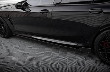 Maxton Side Skirts Diffusers + Flaps V.1 BMW M8 Gran Coupe F93 / 8 Gran Coupe M-Pack G16 - Gloss Black