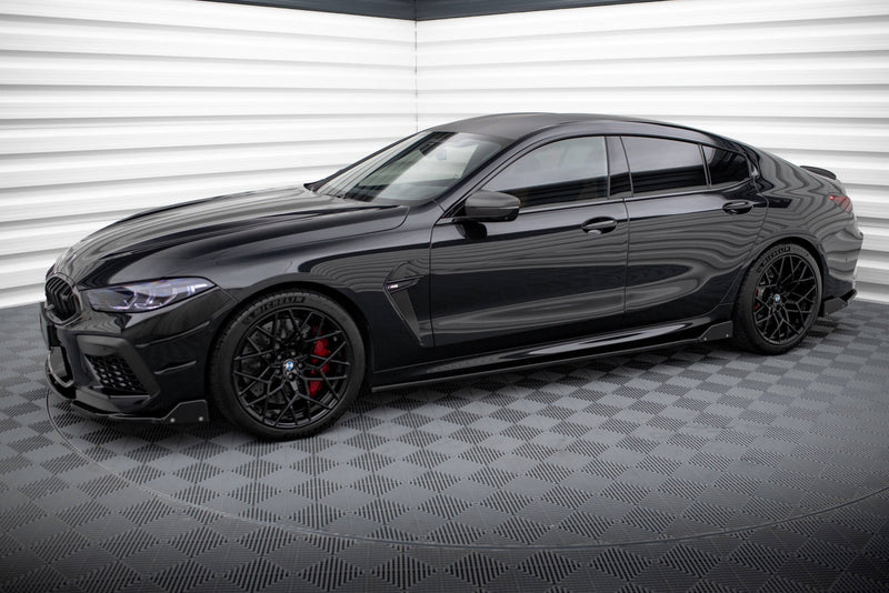 Maxton Side Skirts Diffusers + Flaps V.1 BMW M8 Gran Coupe F93 / 8 Gran Coupe M-Pack G16 - Gloss Black