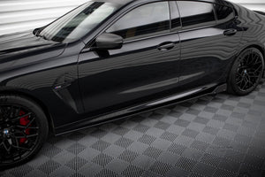 Maxton Side Skirts Diffusers + Flaps V.1 BMW M8 Gran Coupe F93 / 8 Gran Coupe M-Pack G16 - Gloss Black