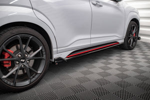 Maxton Side Skirts Diffusers V.1 + Flaps Hyundai Kona N Mk1 - Gloss Black