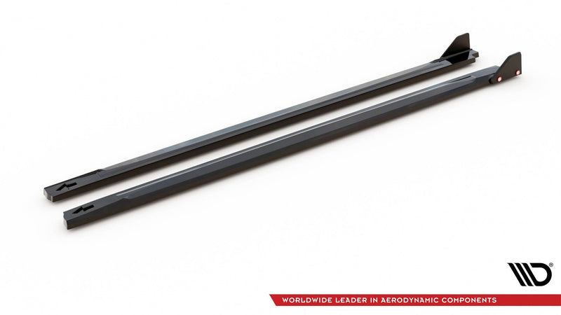 Maxton Side Skirts Diffusers V.1 + Flaps Hyundai Kona N Mk1 - Gloss Black