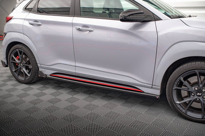 Maxton Side Skirts Diffusers V.1 + Flaps Hyundai Kona N Mk1 - Gloss Black