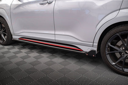 Maxton Side Skirts Diffusers V.1 + Flaps Hyundai Kona N Mk1 - Gloss Black