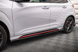 Maxton Side Skirts Diffusers V.1 + Flaps Hyundai Kona N Mk1 - Gloss Black
