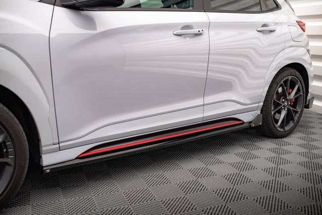 Maxton Side Skirts Diffusers V.1 + Flaps Hyundai Kona N Mk1 - Gloss Black