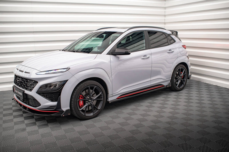 Maxton Side Skirts Diffusers V.1 + Flaps Hyundai Kona N Mk1 - Gloss Black
