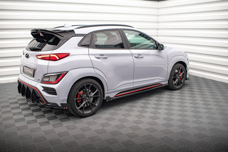 Maxton Side Skirts Diffusers V.1 + Flaps Hyundai Kona N Mk1 - Gloss Black