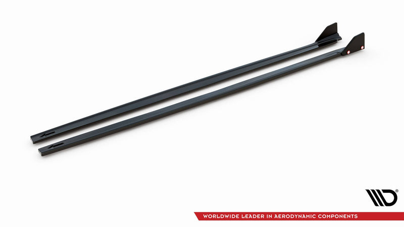 Maxton Side Skirts Diffusers  V.1+ Flaps Toyota Yaris Mk4 - Gloss Black