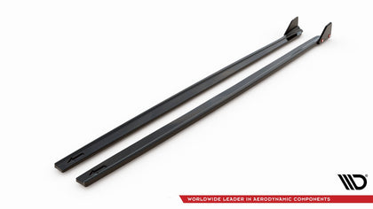 Maxton Side Skirts Diffusers  V.1+ Flaps Toyota Yaris Mk4 - Gloss Black