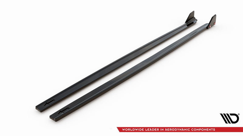 Maxton Side Skirts Diffusers  V.1+ Flaps Toyota Yaris Mk4 - Gloss Black