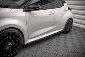 Maxton Side Skirts Diffusers  V.1+ Flaps Toyota Yaris Mk4 - Gloss Black