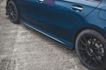 Maxton sideskørter til Mercedes A35 AMG / AMG-Line W177 – blank sort – billede 4 af 6
