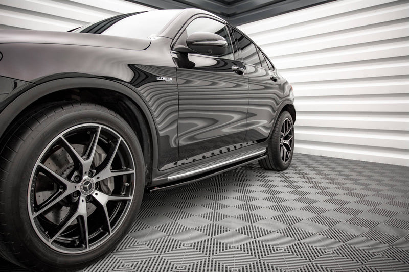 Maxton sideskørter til Mercedes-Benz GLC Coupe AMG-Line C253 Facelift – blank sort – billede 1 af 4