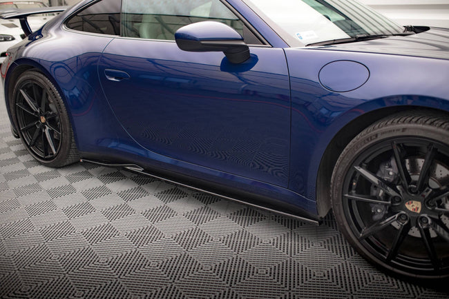 Maxton Side Skirts Diffusers V.1 Porsche 911 Carrera Aero 992 - Gloss Black