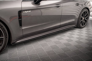 Maxton Side Skirts Diffusers Porsche Panamera E-Hybrid 971 - Gloss Black