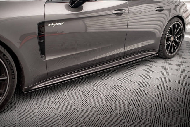 Maxton Side Skirts Diffusers Porsche Panamera E-Hybrid 971 - Gloss Black