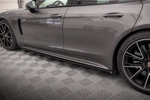 Maxton Side Skirts Diffusers Porsche Panamera E-Hybrid 971 - Gloss Black