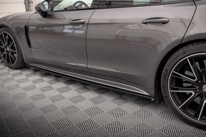 Maxton Side Skirts Diffusers Porsche Panamera E-Hybrid 971 - Gloss Black