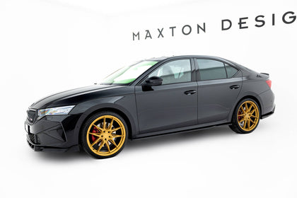 Maxton sideskørter til Skoda Octavia RS Liftback / Combi Mk4 Facelift – blank sort – billede 2 af 5