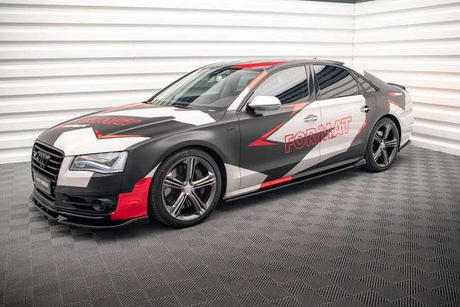 Maxton Side Skirts Diffusers V.2 Audi S8 D4 - Gloss Black