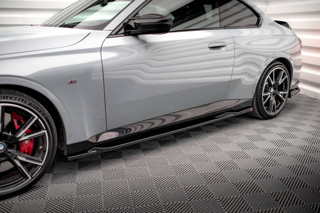 Maxton Side Skirts Diffusers V.2 BMW 2 Coupe M-Pack / M240I G42 - Gloss Black