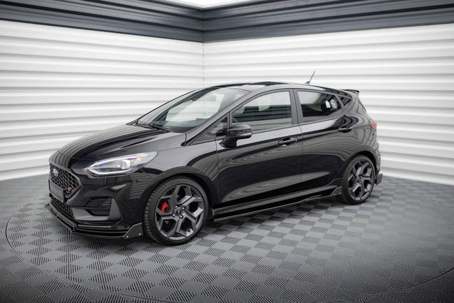 Maxton Side Skirts Diffusers + Flaps V.2 Ford Fiesta St / St-Line - Gloss Black