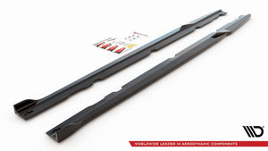 Maxton Side Skirts Diffusers V.2 Mercedes-Amg C 63Amg Coupe C205 Facelift - Gloss Black
