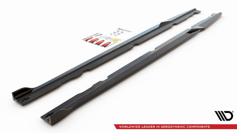 Maxton Side Skirts Diffusers V.2 Mercedes-Amg C 63Amg Coupe C205 Facelift - Gloss Black