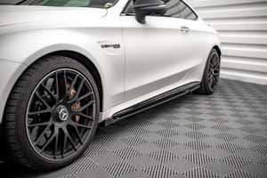 Maxton Side Skirts Diffusers V.2 Mercedes-Amg C 63Amg Coupe C205 Facelift - Gloss Black