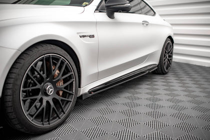 Maxton Side Skirts Diffusers V.2 Mercedes-Amg C 63Amg Coupe C205 Facelift - Gloss Black