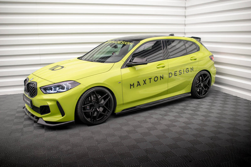 Maxton Side Skirts Diffusers V.4 For BMW 1 F40 M-Pack/ M135I  - Gloss Black