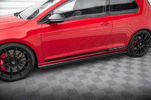 Maxton Side Skirts Diffusers VW Golf Mk7 Gti Clubsport - Gloss Black